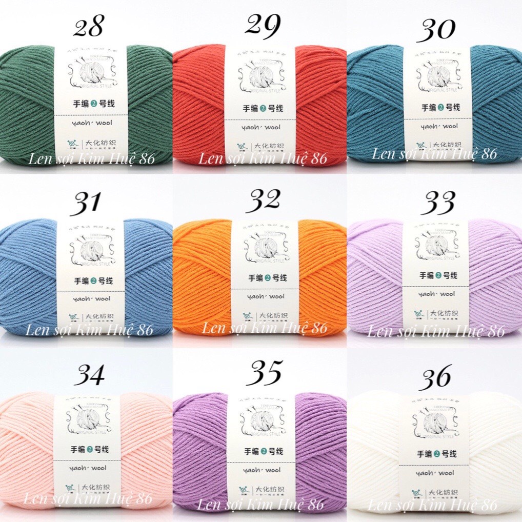 Len Yaoh Wool ( Shuxi Wool) sợi to 3mm cuộn 100g