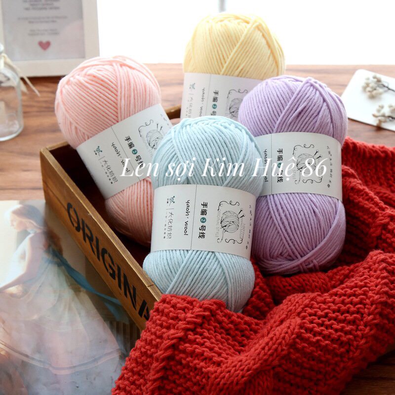 Len Yaoh Wool ( Shuxi Wool) sợi to 3mm cuộn 100g