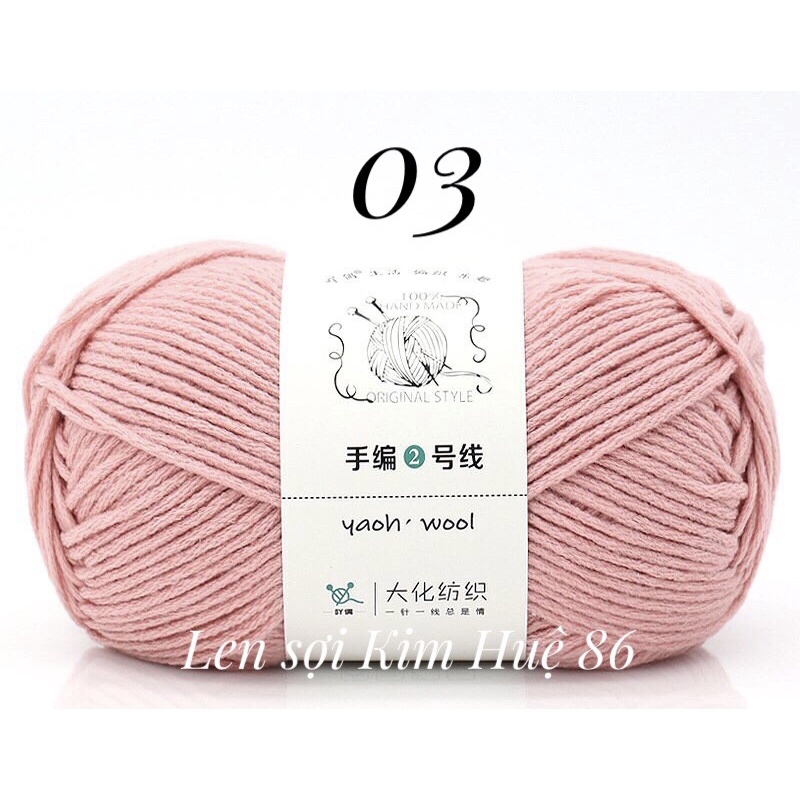 Len Yaoh Wool ( Shuxi Wool) sợi to 3mm cuộn 100g