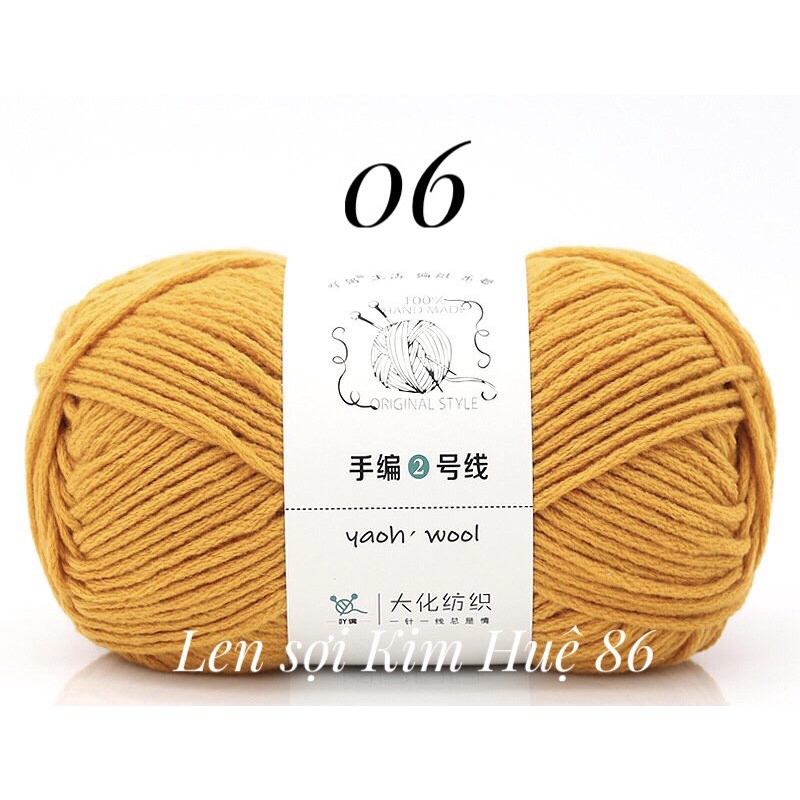 Len Yaoh Wool ( Shuxi Wool) sợi to 3mm cuộn 100g