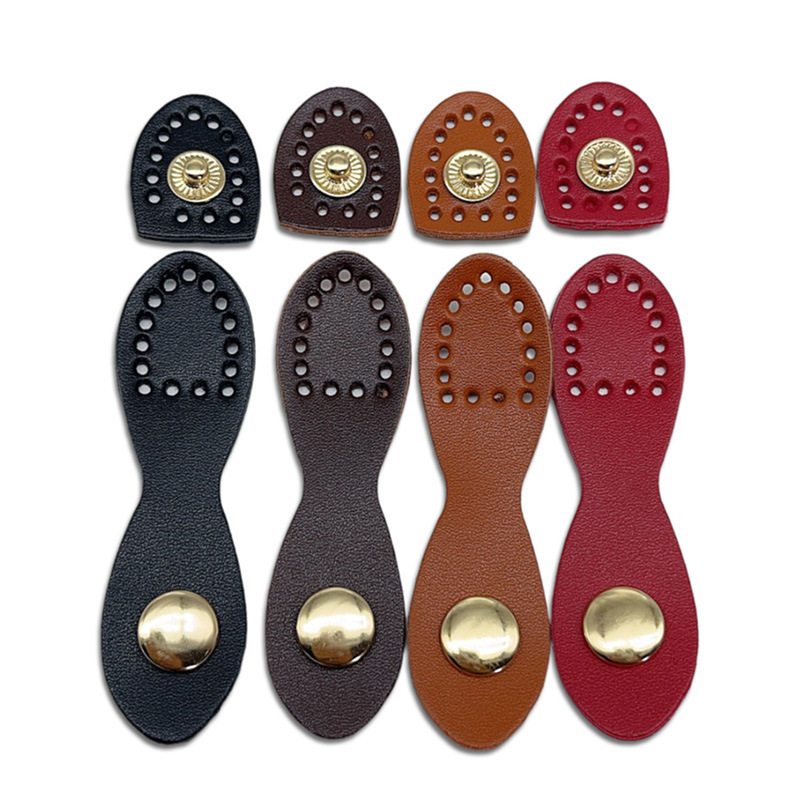 Khóa bấm bằng da làm túi handmade
