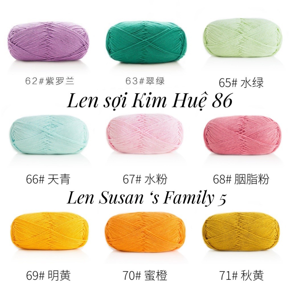 Len Susan's Family 5 cuộn 100g ( bảng màu 1)