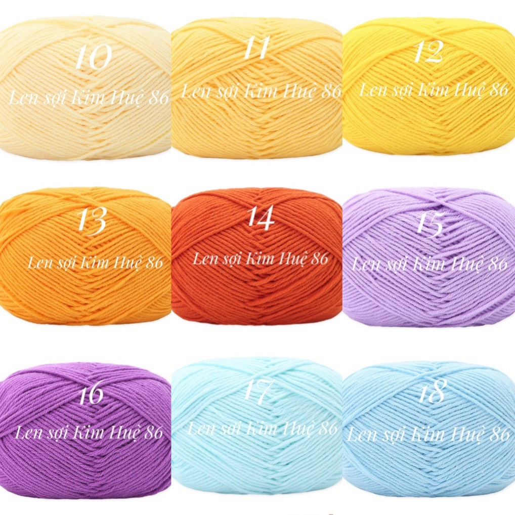 Len milk cotton Mianbao cuộn 40gr ( bảng 1)