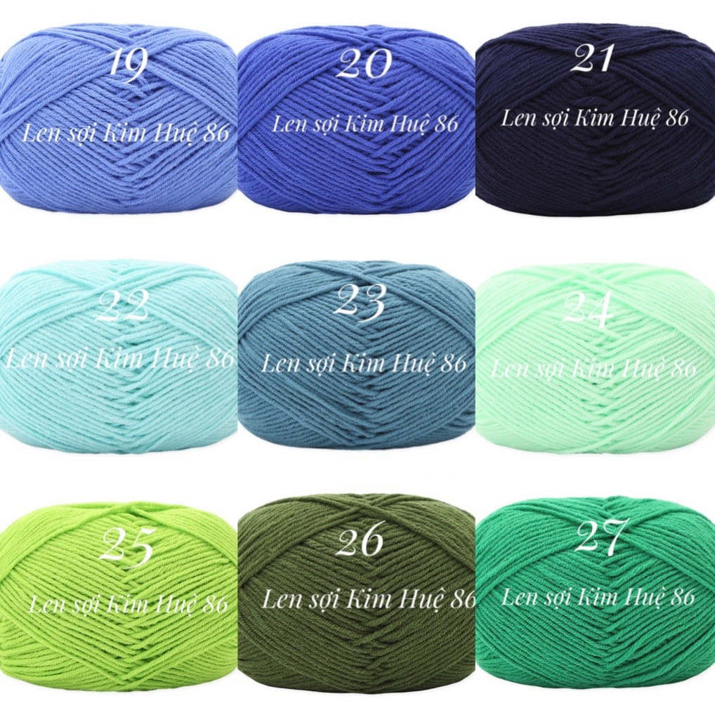 Len milk cotton Mianbao cuộn 40gr ( bảng 1)