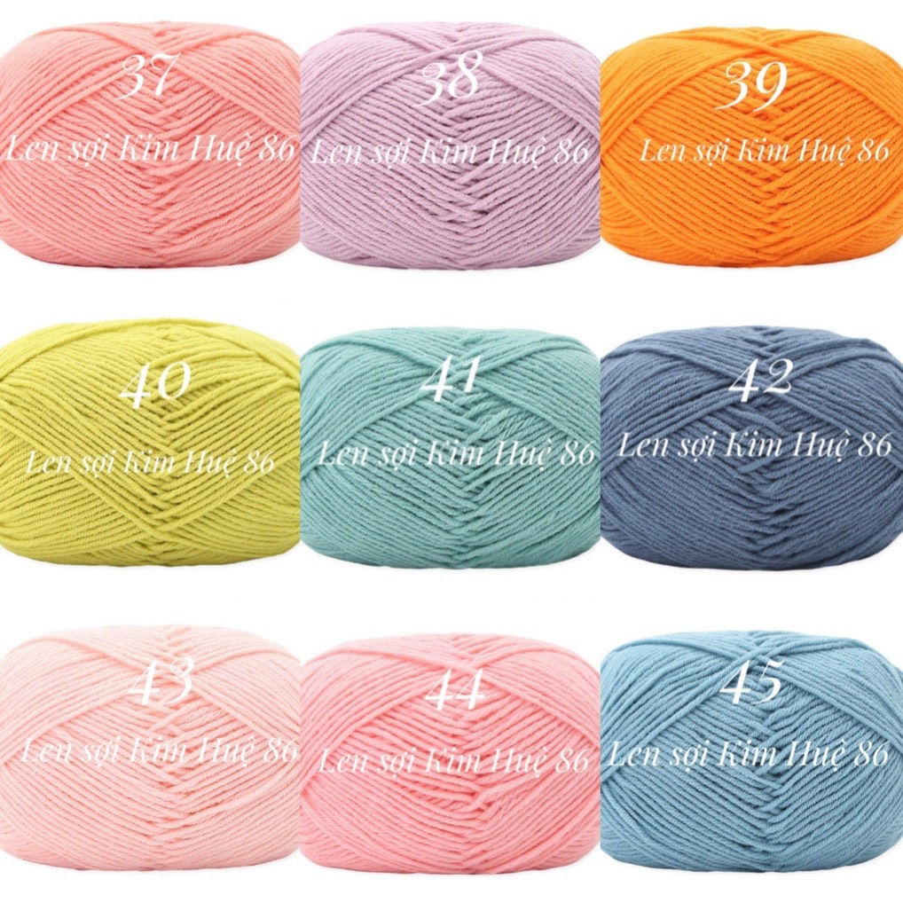 Len milk cotton Mianbao cuộn 40gr ( bảng 1)