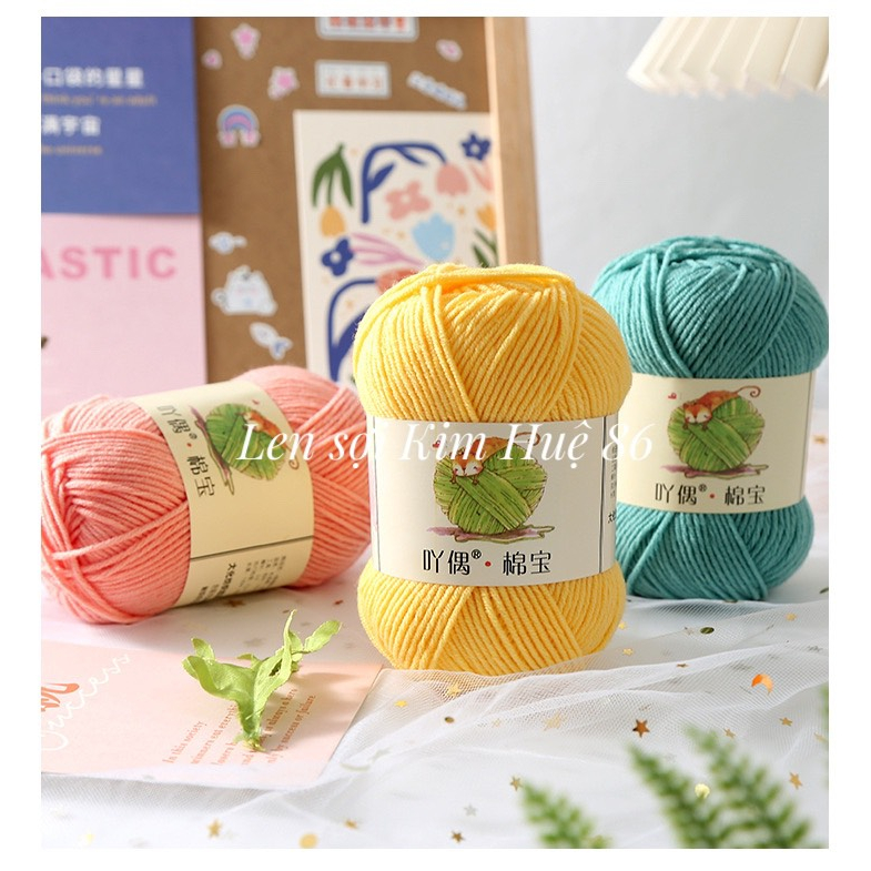 Len milk cotton Mianbao cuộn 40gr ( bảng 2 )