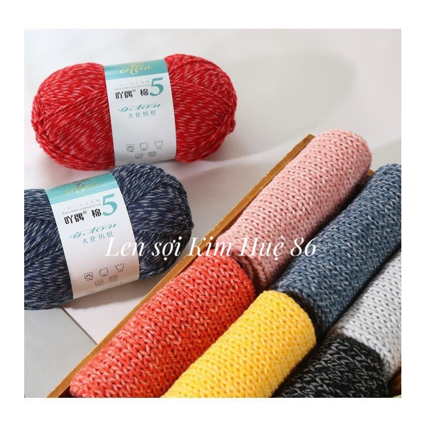 Len Cotton Đốm trắng cuộn 100g