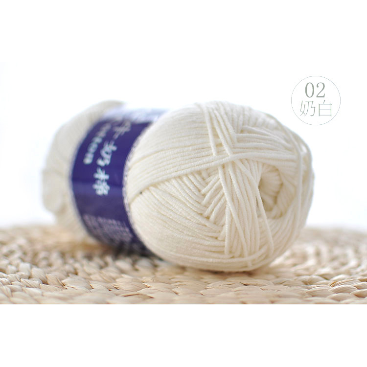 Len milk cotton mác xanh cuộn 100g ( từ màu 01 đến màu 50)
