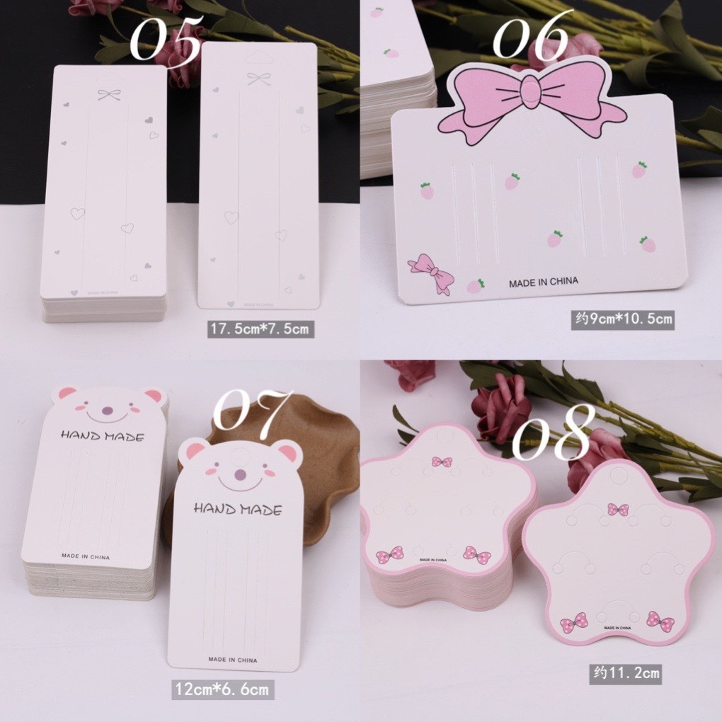 Bìa đựng kẹp tóc, trưng bày phụ kiện, trang sức handmade ( sét 10 cái)