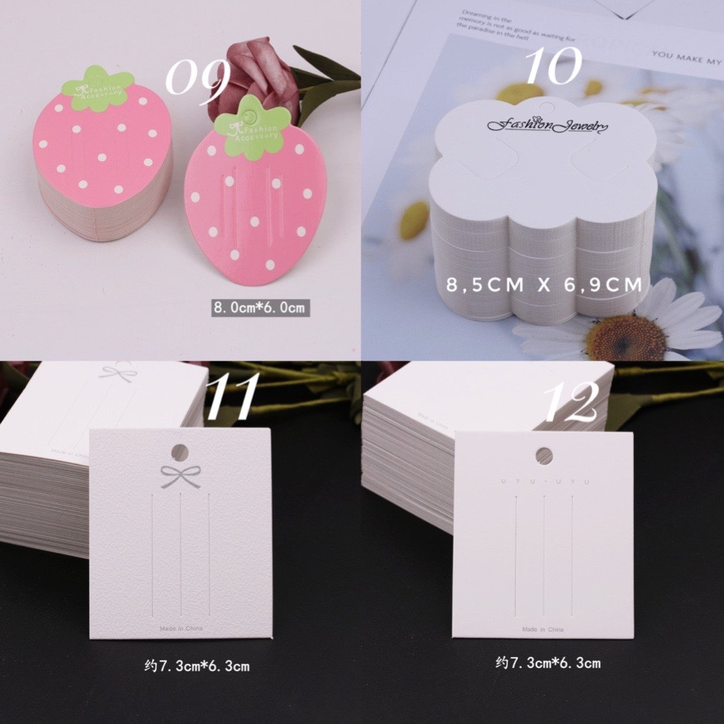 Bìa đựng kẹp tóc, trưng bày phụ kiện, trang sức handmade ( sét 10 cái)