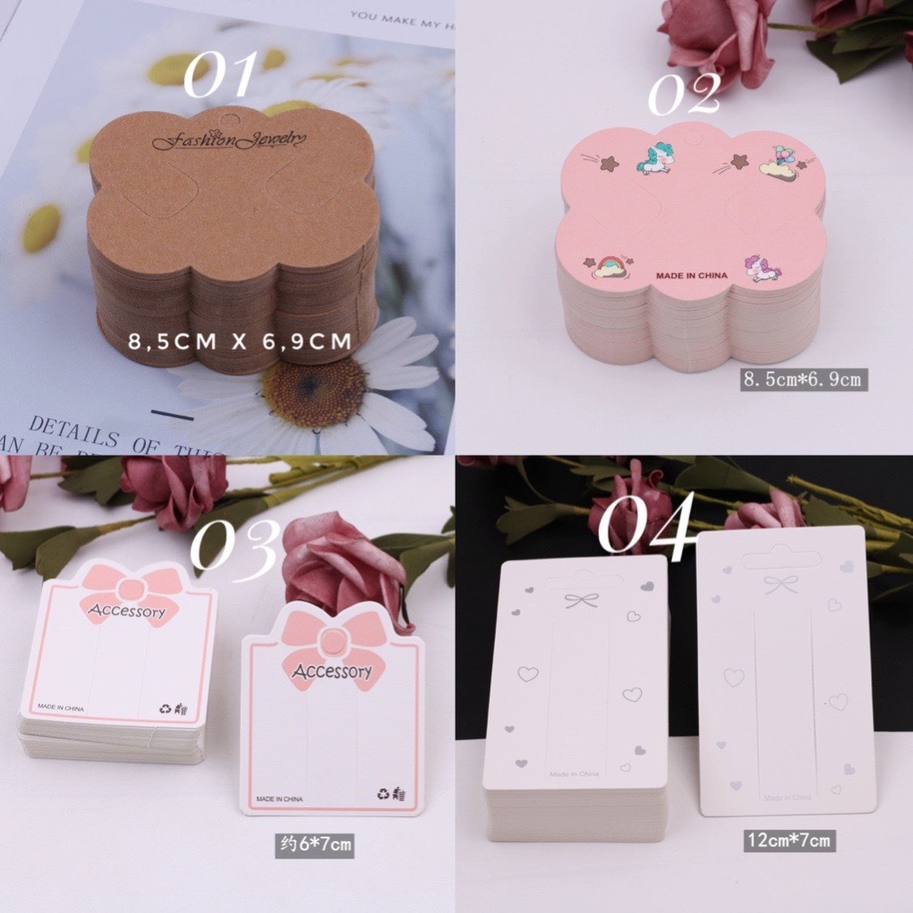 Bìa đựng kẹp tóc, trưng bày phụ kiện, trang sức handmade ( sét 10 cái)