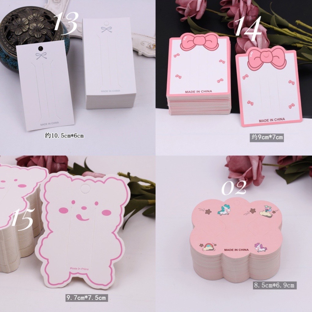 Bìa đựng kẹp tóc, trưng bày phụ kiện, trang sức handmade ( sét 10 cái)