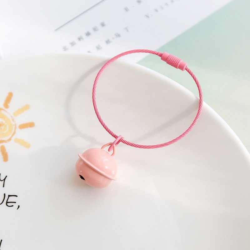 Vòng dây móc khóa trang trí gắn chuông nhiều màu