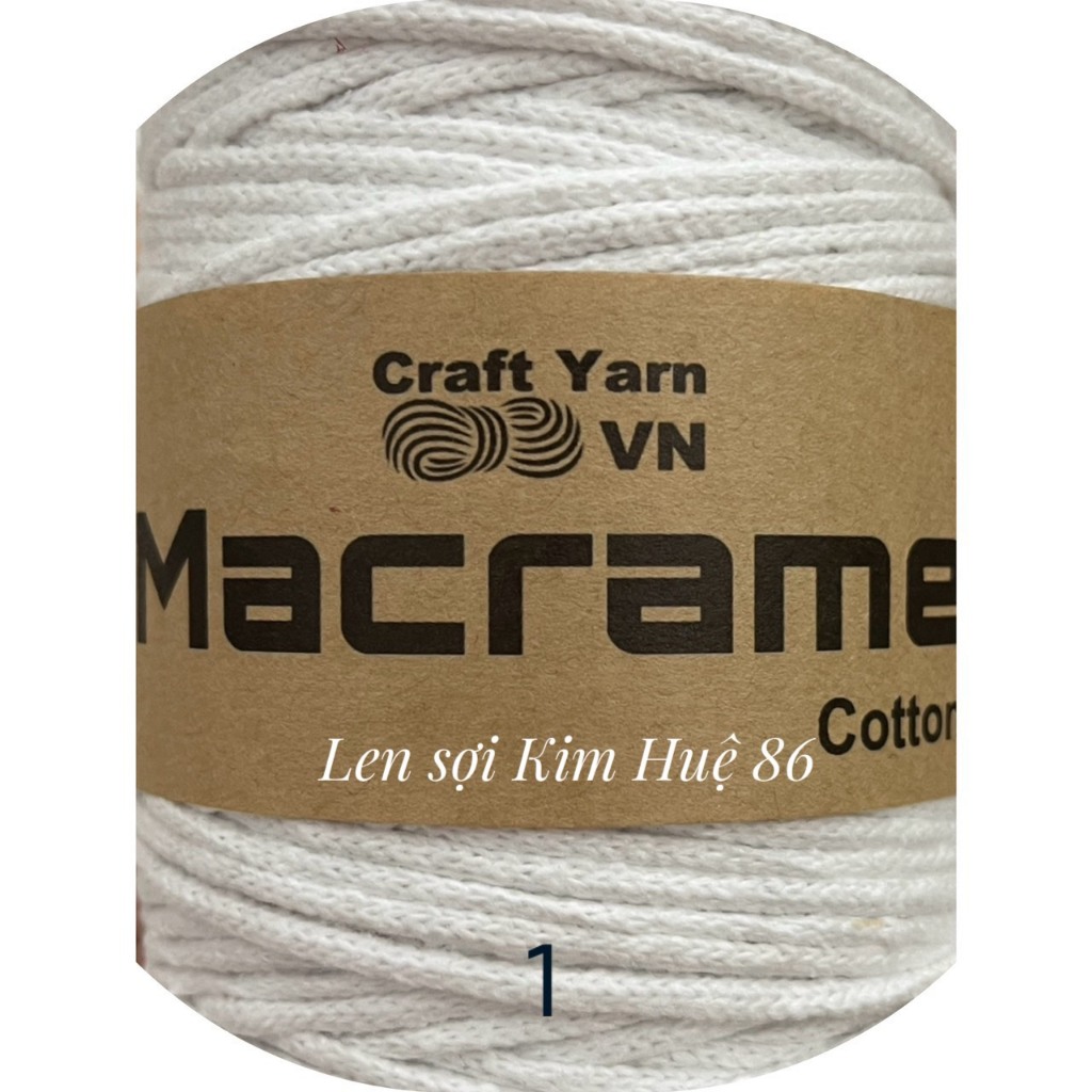 Sợi Macrame Cotton cỡ sợi 3mm dùng để trang trí, làm túi xách handmade