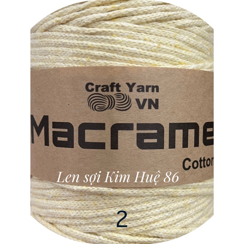 Sợi Macrame Cotton cỡ sợi 3mm dùng để trang trí, làm túi xách handmade