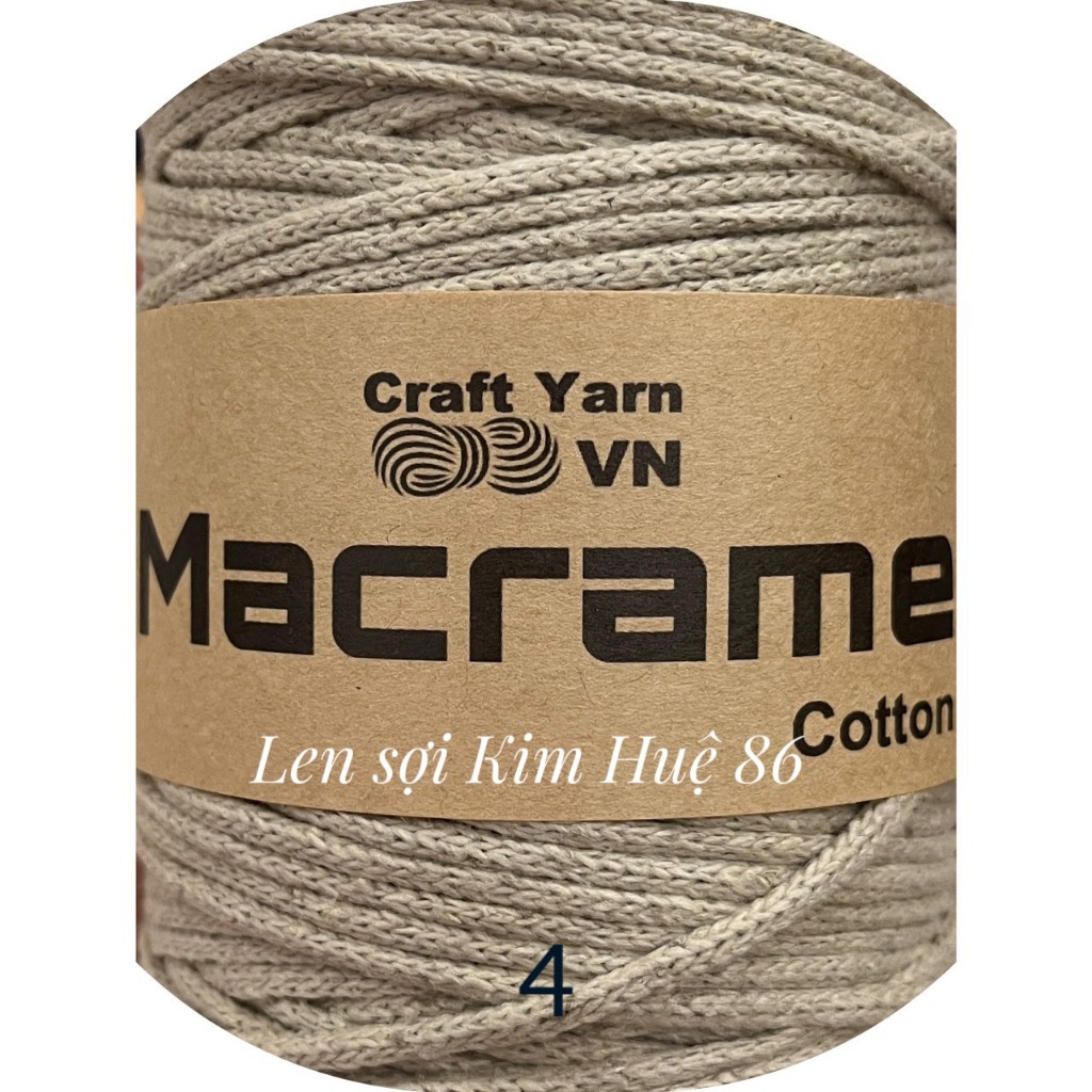 Sợi Macrame Cotton cỡ sợi 3mm dùng để trang trí, làm túi xách handmade