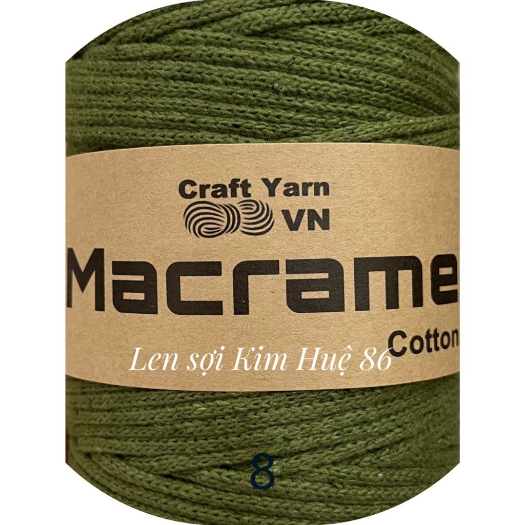 Sợi Macrame Cotton cỡ sợi 3mm dùng để trang trí, làm túi xách handmade