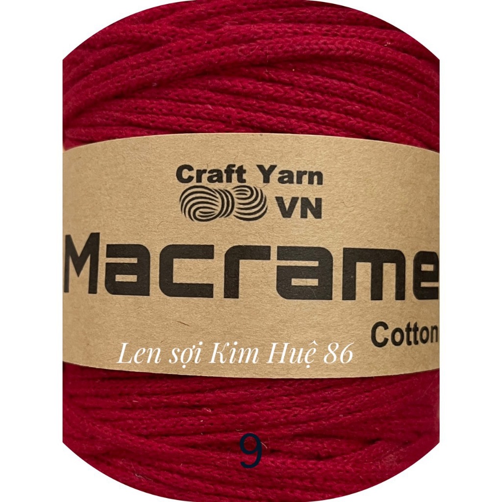 Sợi Macrame Cotton cỡ sợi 3mm dùng để trang trí, làm túi xách handmade