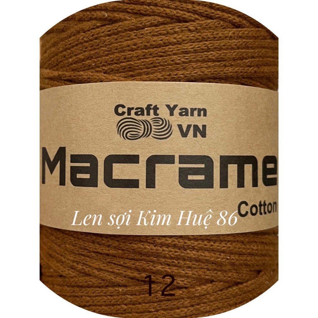 Sợi Macrame Cotton cỡ sợi 3mm dùng để trang trí, làm túi xách handmade