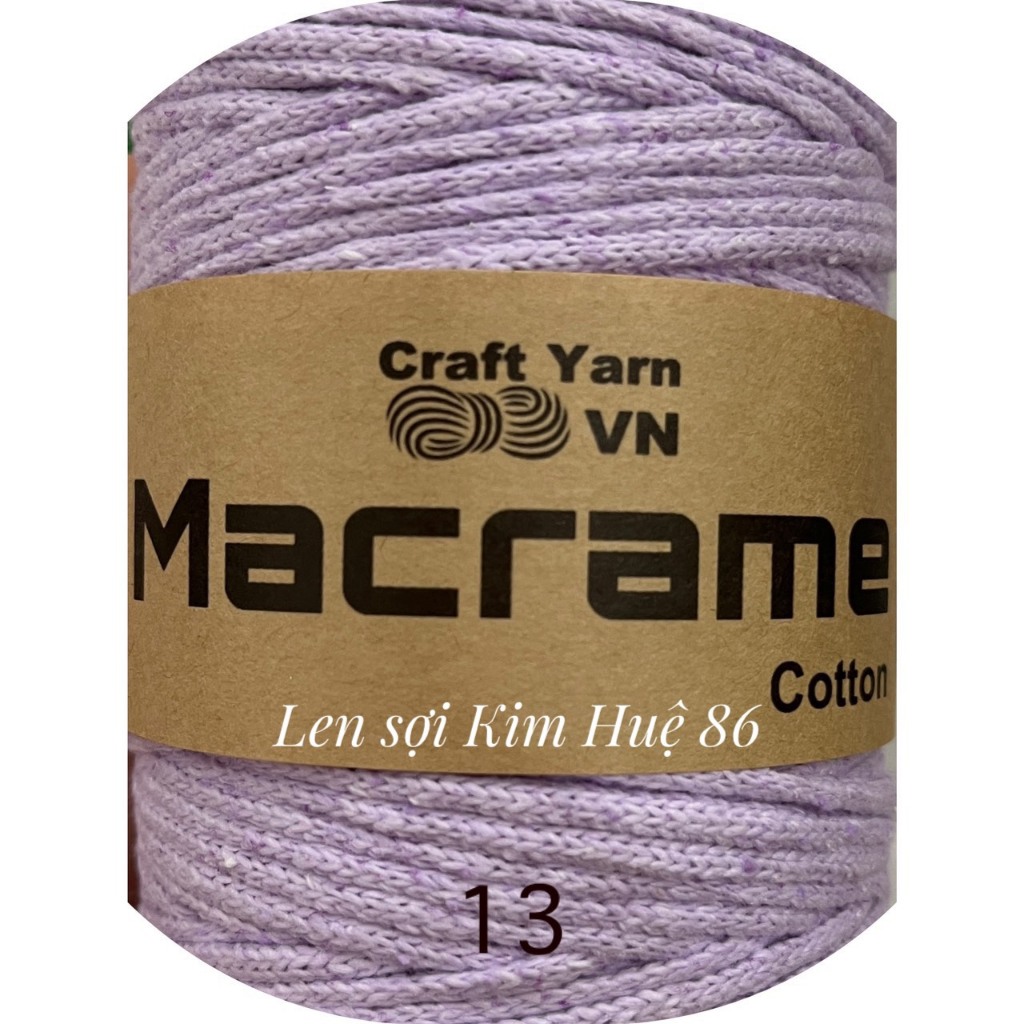Sợi Macrame Cotton cỡ sợi 3mm dùng để trang trí, làm túi xách handmade