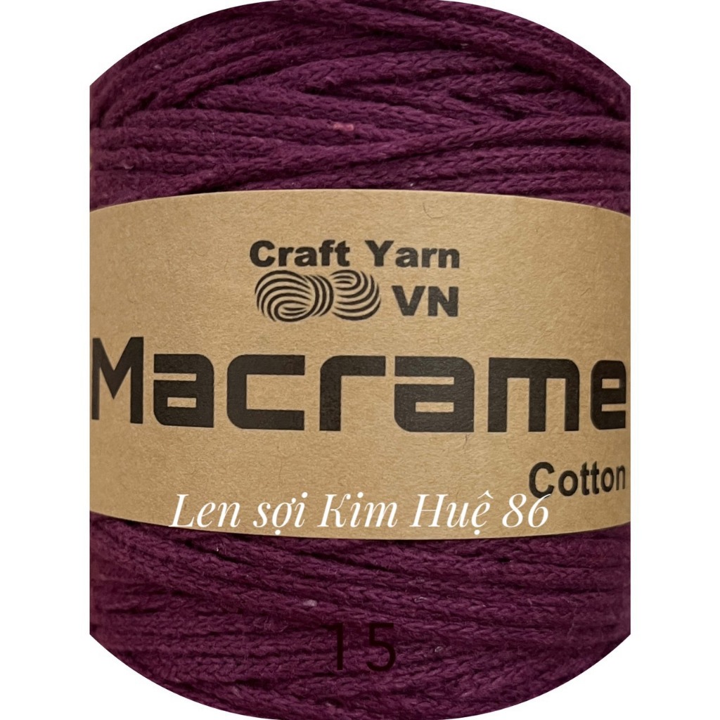 Sợi Macrame Cotton cỡ sợi 3mm dùng để trang trí, làm túi xách handmade