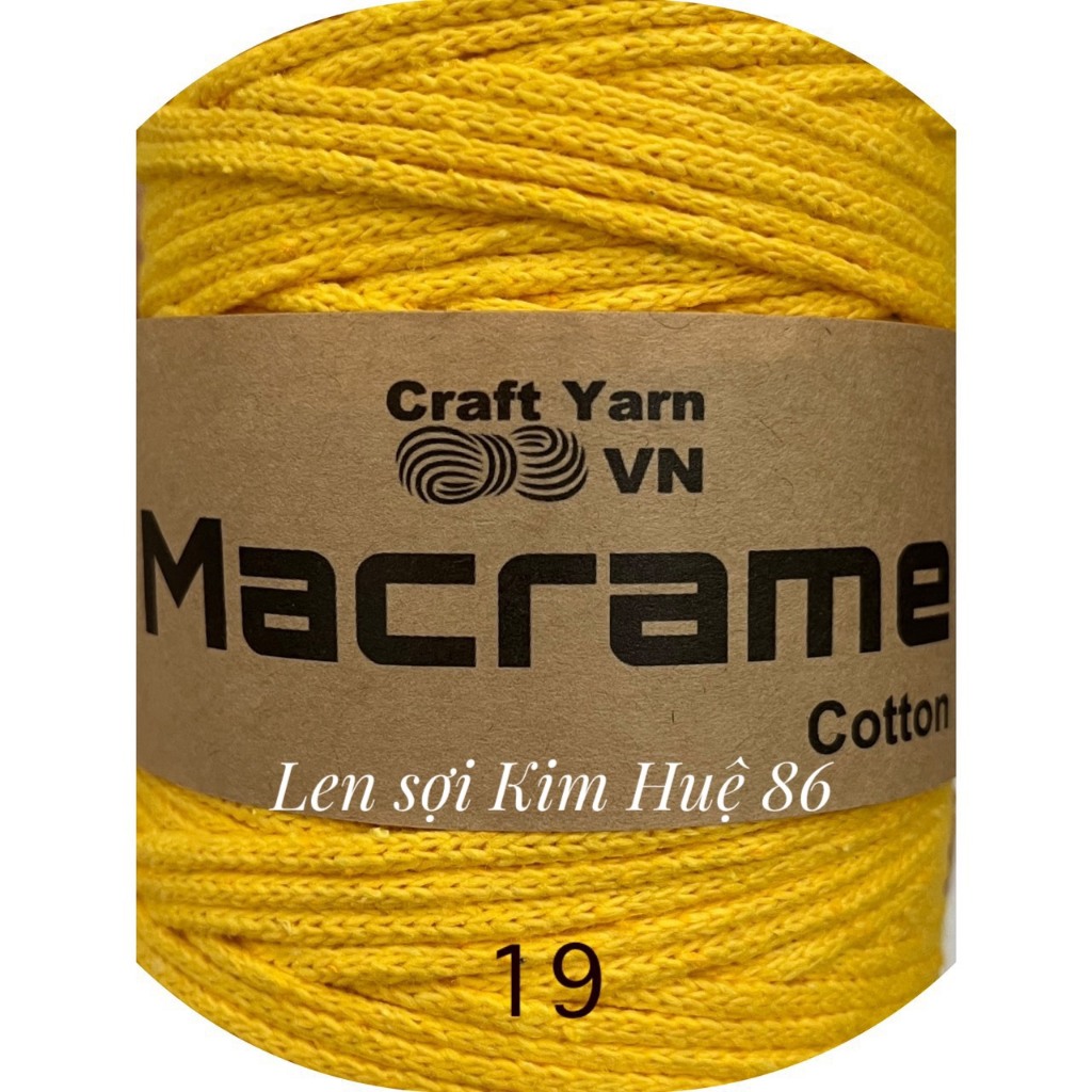 Sợi Macrame Cotton cỡ sợi 3mm dùng để trang trí, làm túi xách handmade