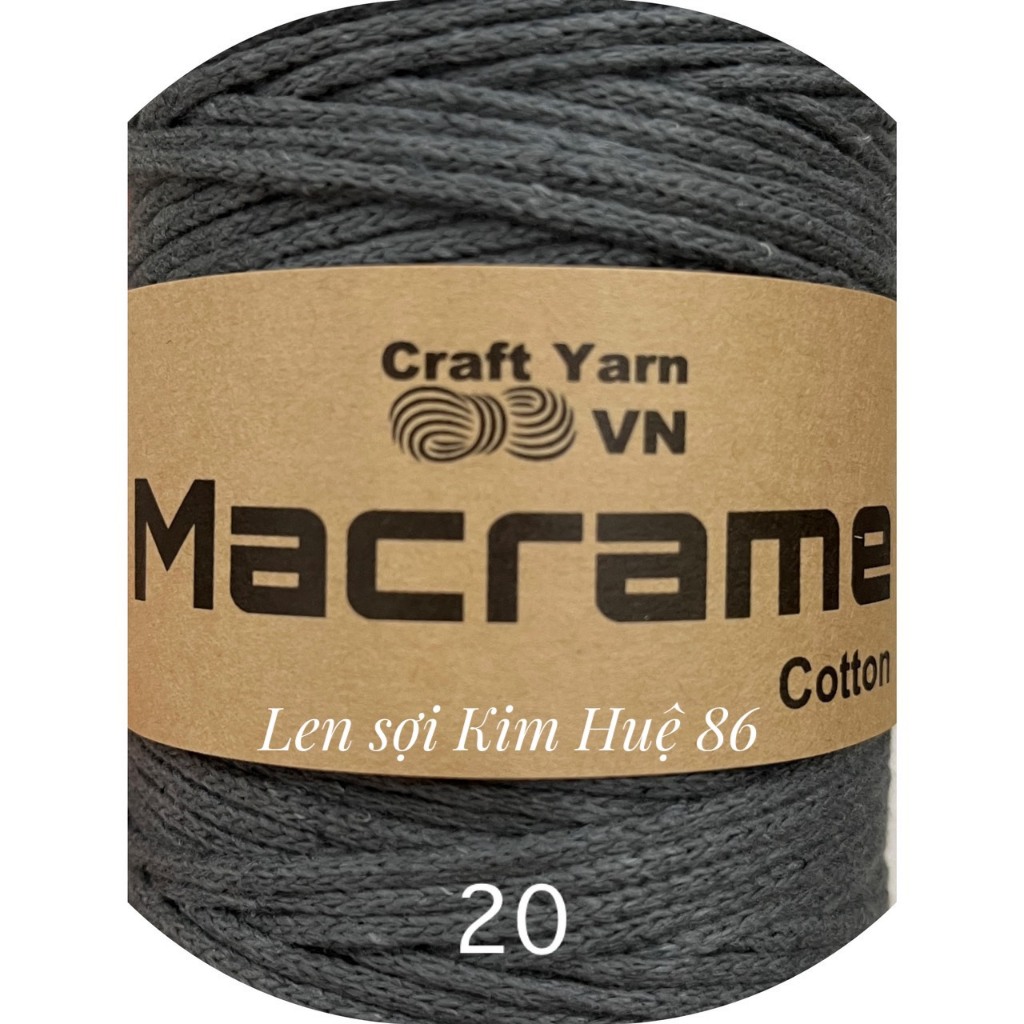Sợi Macrame Cotton cỡ sợi 3mm dùng để trang trí, làm túi xách handmade