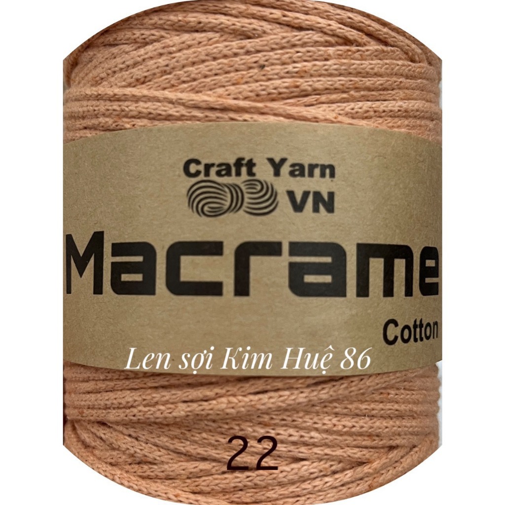 Sợi Macrame Cotton cỡ sợi 3mm dùng để trang trí, làm túi xách handmade