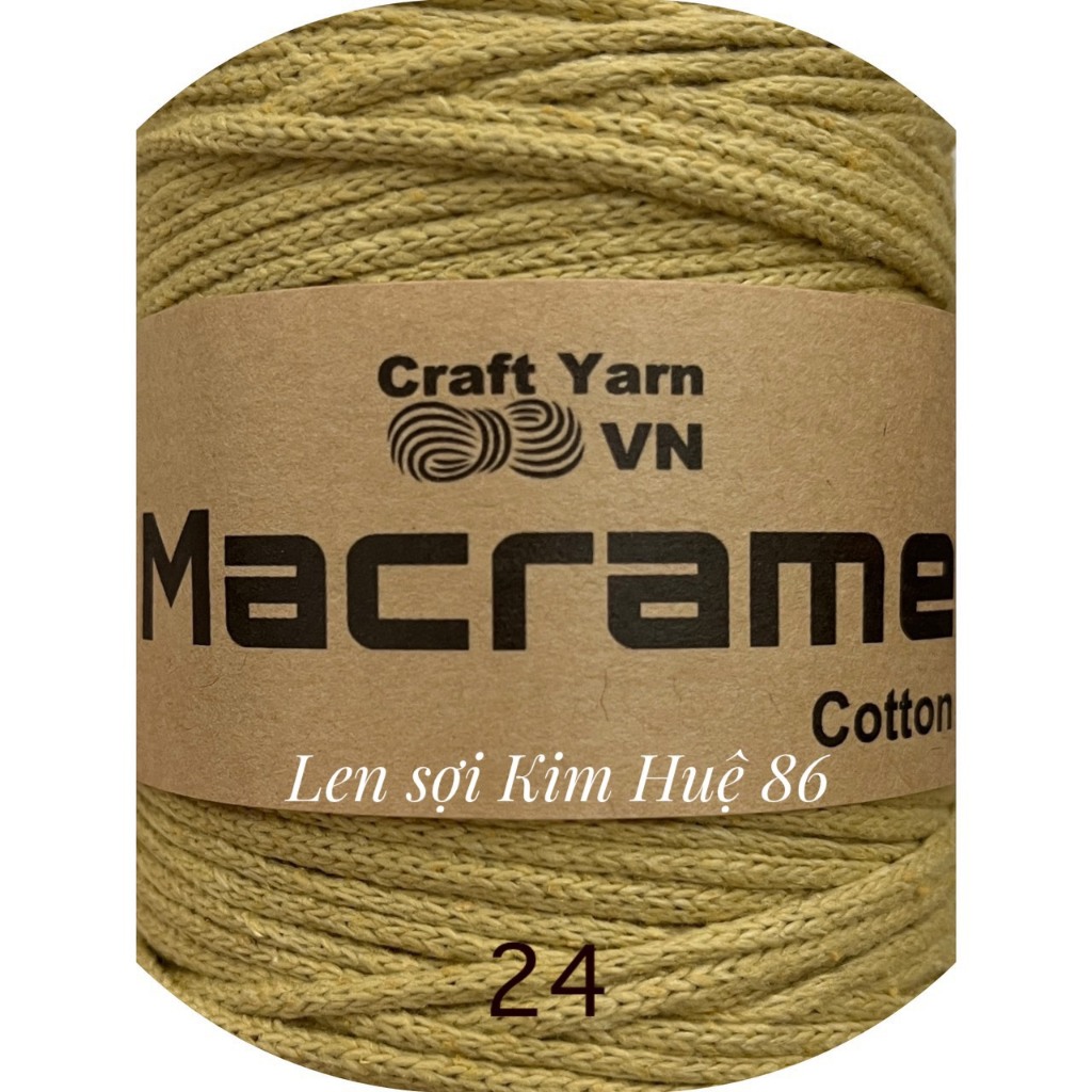 Sợi Macrame Cotton cỡ sợi 3mm dùng để trang trí, làm túi xách handmade