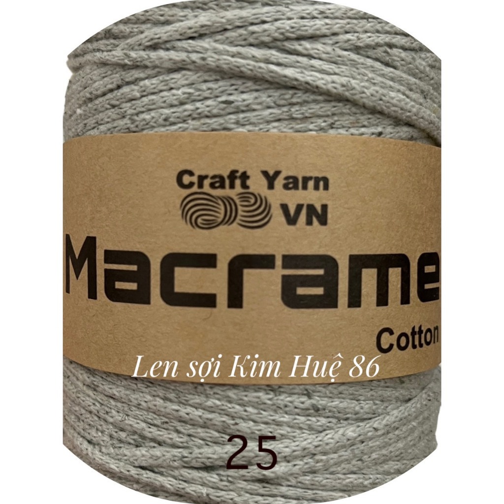 Sợi Macrame Cotton cỡ sợi 3mm dùng để trang trí, làm túi xách handmade