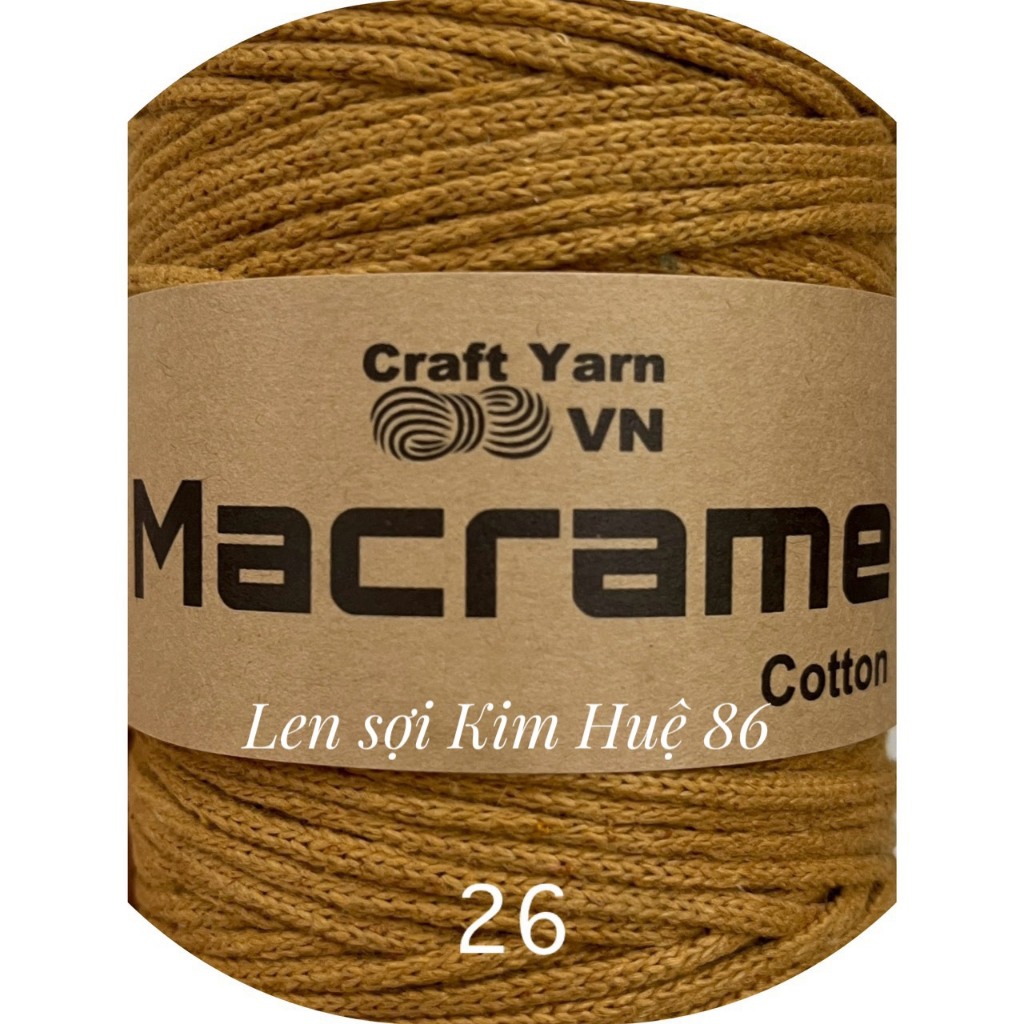 Sợi Macrame Cotton cỡ sợi 3mm dùng để trang trí, làm túi xách handmade