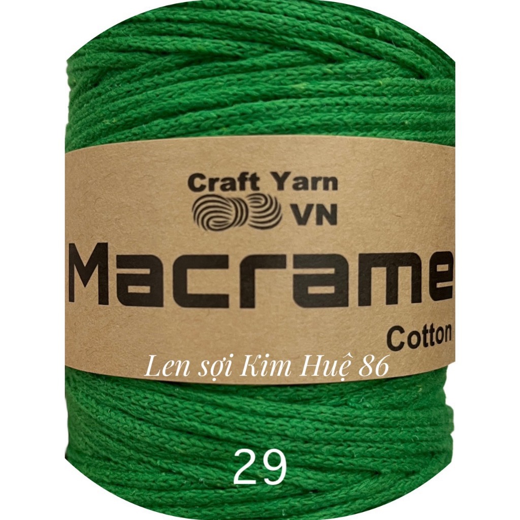Sợi Macrame Cotton cỡ sợi 3mm dùng để trang trí, làm túi xách handmade