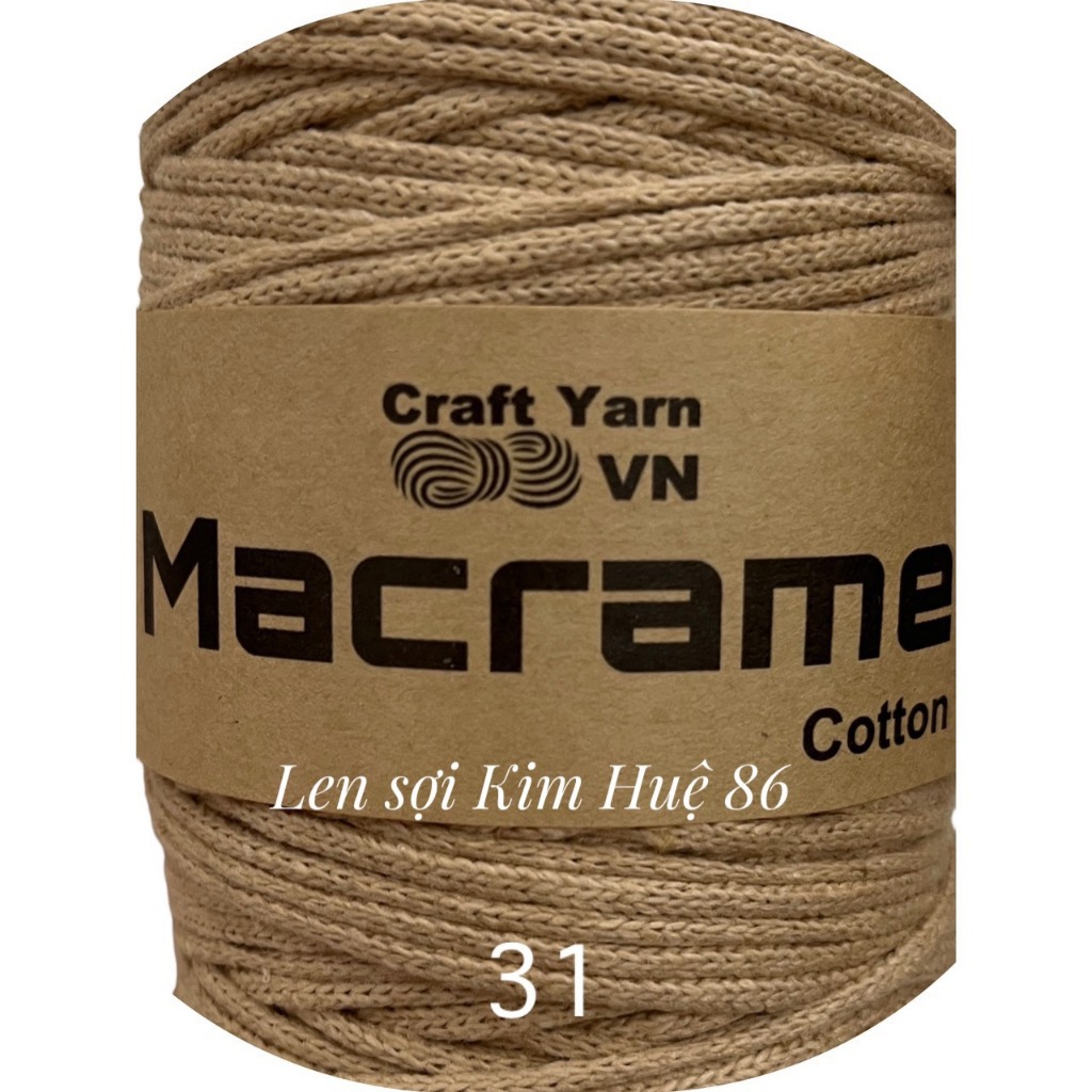 Sợi Macrame Cotton cỡ sợi 3mm dùng để trang trí, làm túi xách handmade