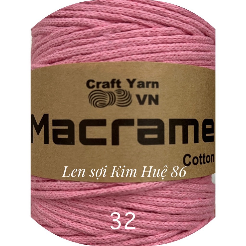 Sợi Macrame Cotton cỡ sợi 3mm dùng để trang trí, làm túi xách handmade
