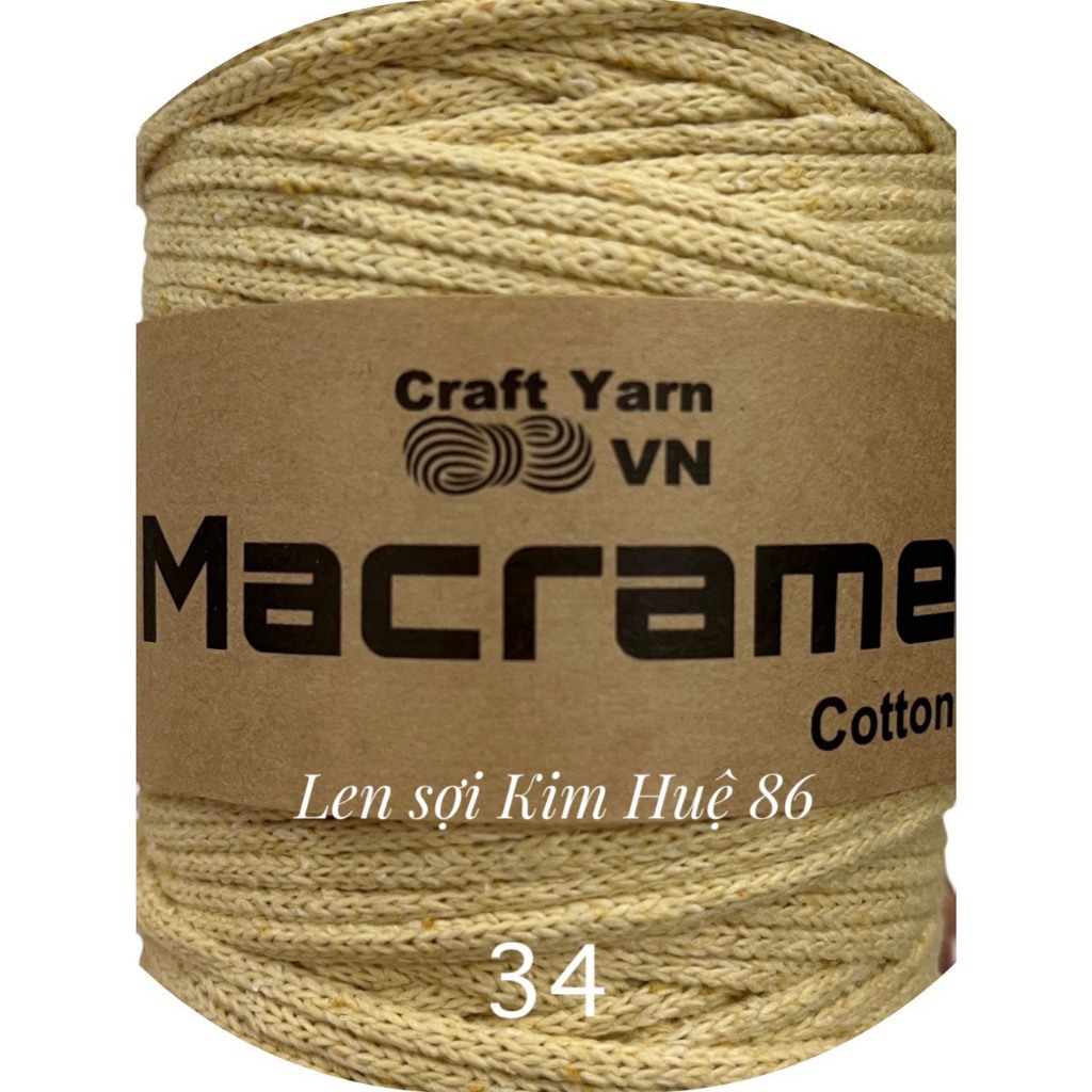 Sợi Macrame Cotton cỡ sợi 3mm dùng để trang trí, làm túi xách handmade