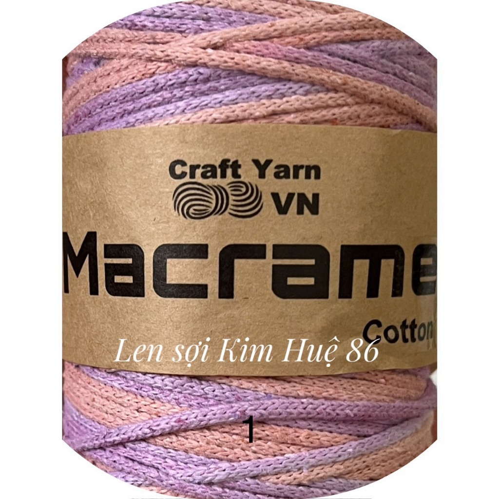 Sợi Macrame Cotton cỡ sợi 3mm dùng để trang trí, làm túi xách handmade