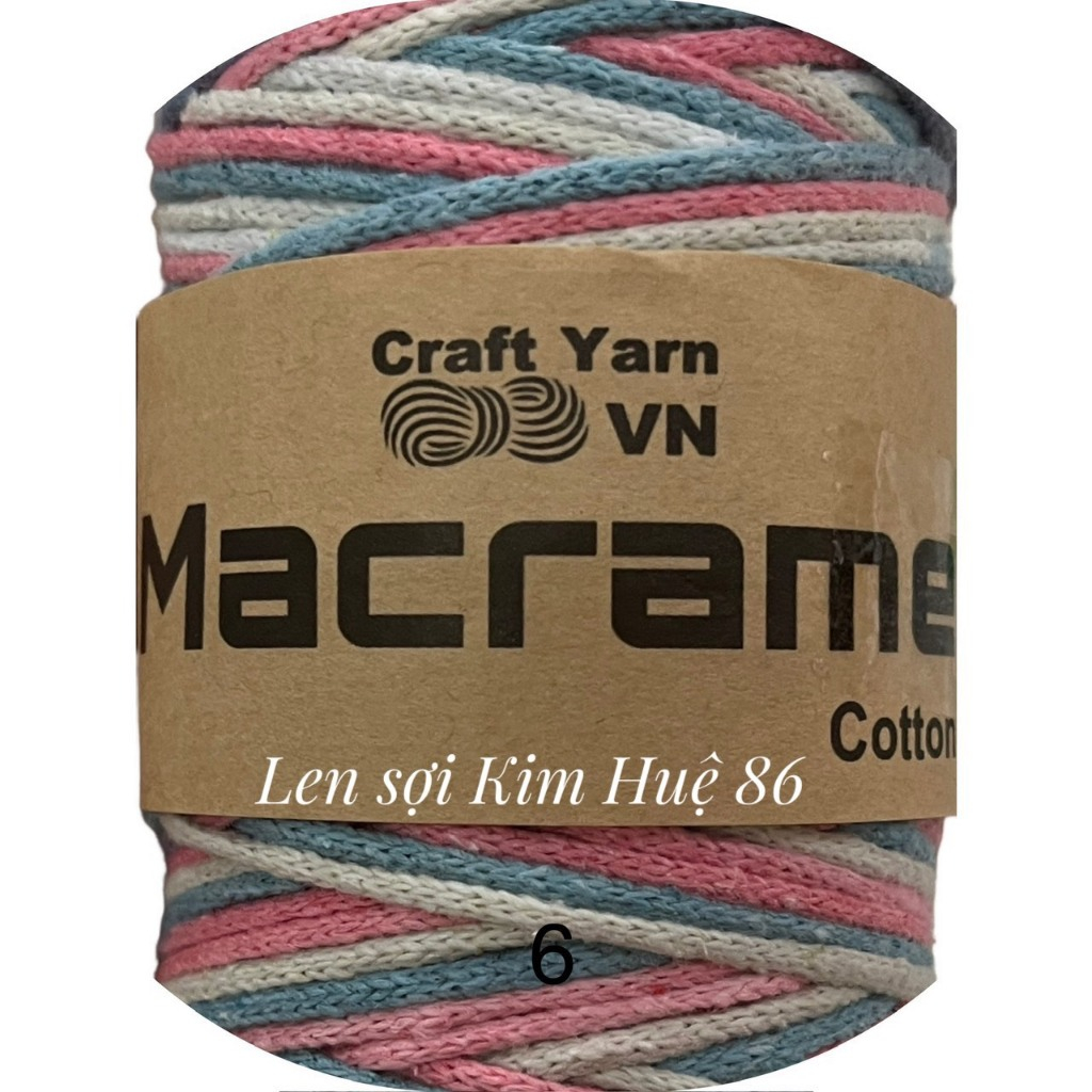 Sợi Macrame Cotton cỡ sợi 3mm dùng để trang trí, làm túi xách handmade
