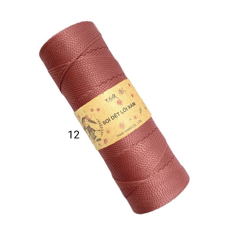 Sợi dệt trơn nhãn THHX chuyên móc túi, mũ, giày