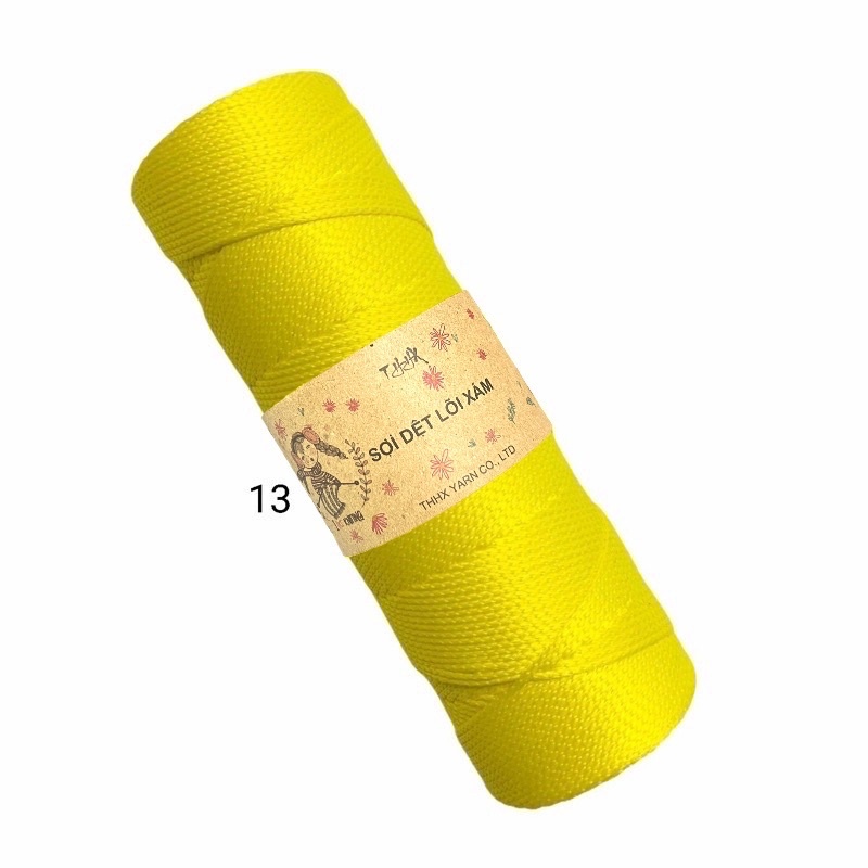 Sợi dệt trơn nhãn THHX chuyên móc túi, mũ, giày
