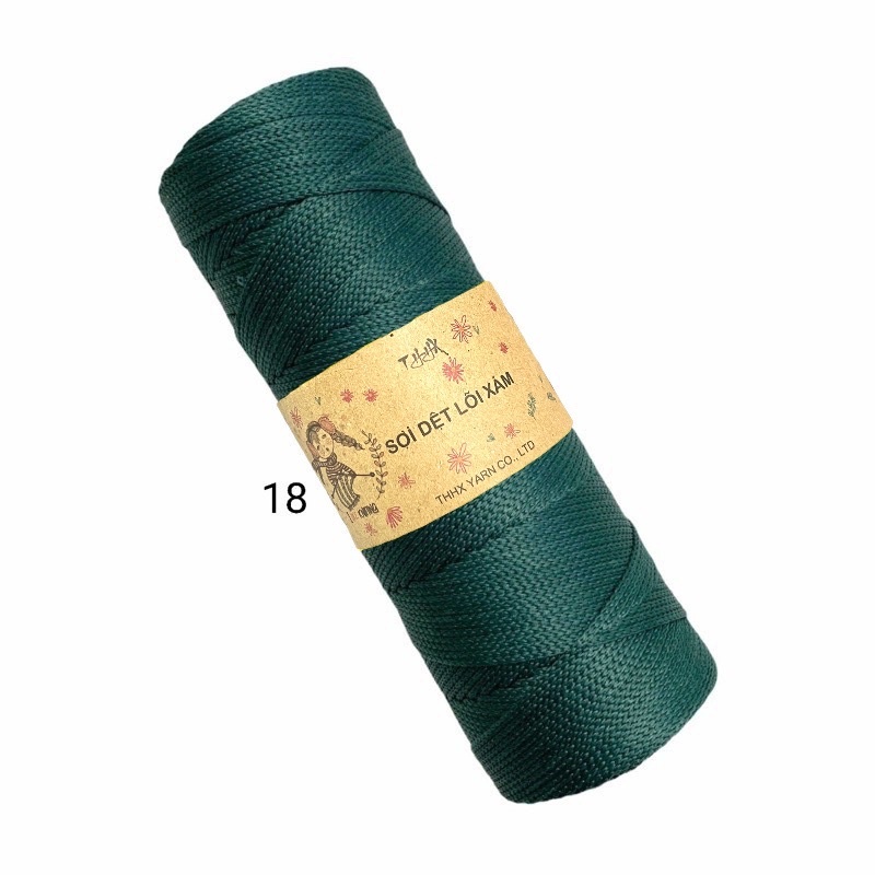 Sợi dệt trơn nhãn THHX chuyên móc túi, mũ, giày