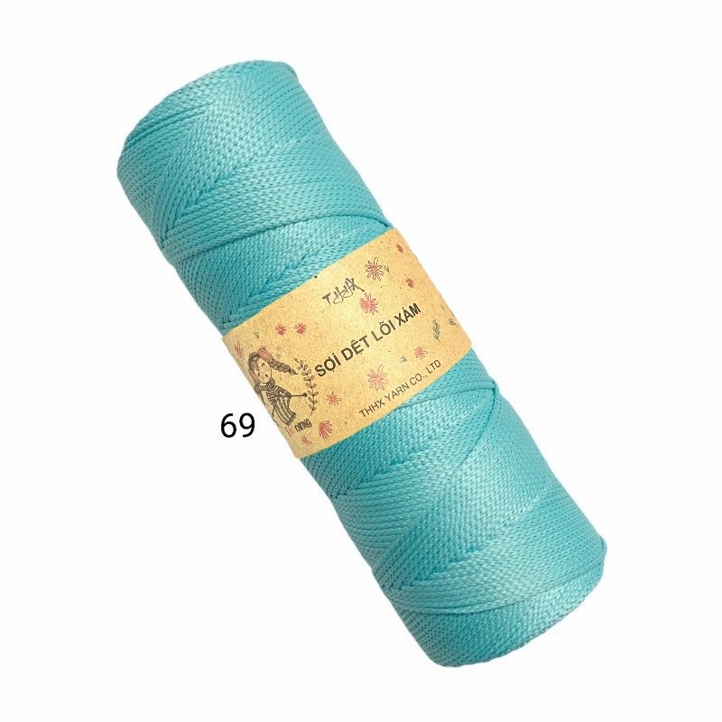 Sợi dệt trơn nhãn THHX chuyên móc túi, mũ, giày