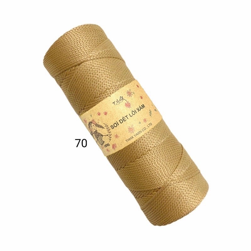 Sợi dệt trơn nhãn THHX chuyên móc túi, mũ, giày