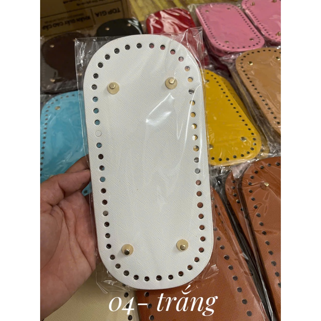 Đế da PU có đục lỗ sẵn kích thước 22*10cm