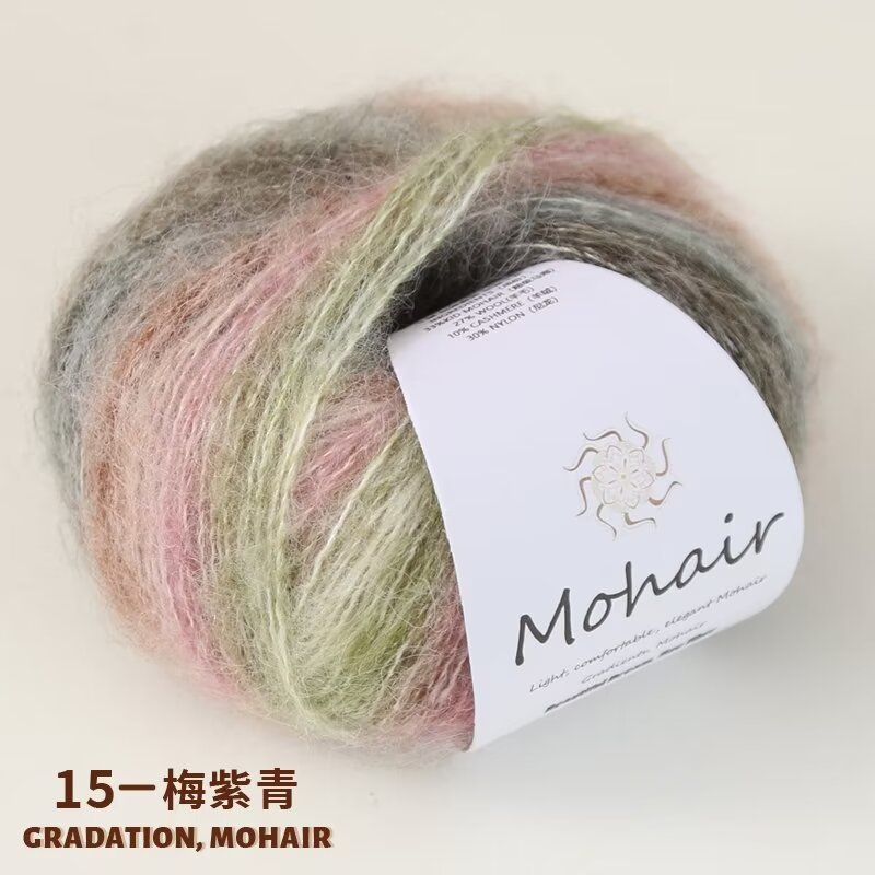 Len Mohair màu loang siêu đẹp, mềm mịn cuộn 25g