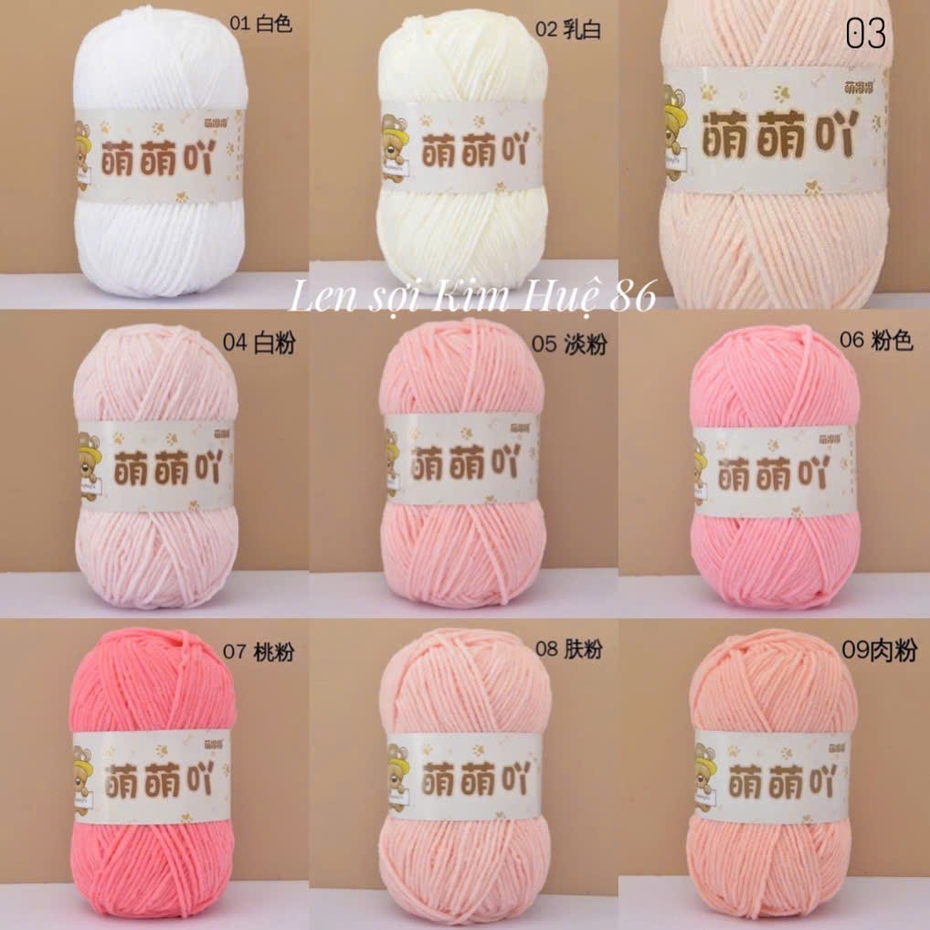 Len nhung gấu Meng Meng Ya cuộn 50g