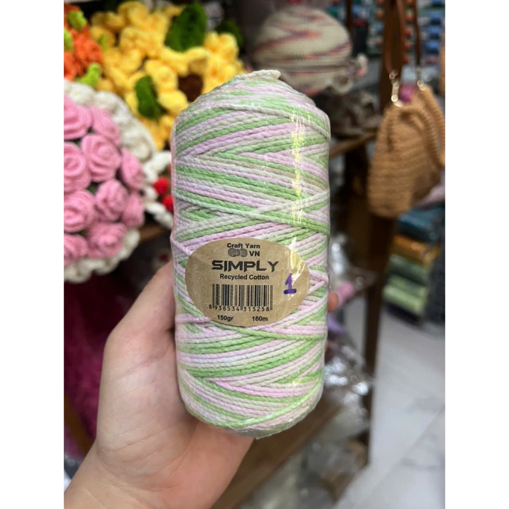 Sợi Simply cotton màu loang 150gr - Sợi Simply (TC20)