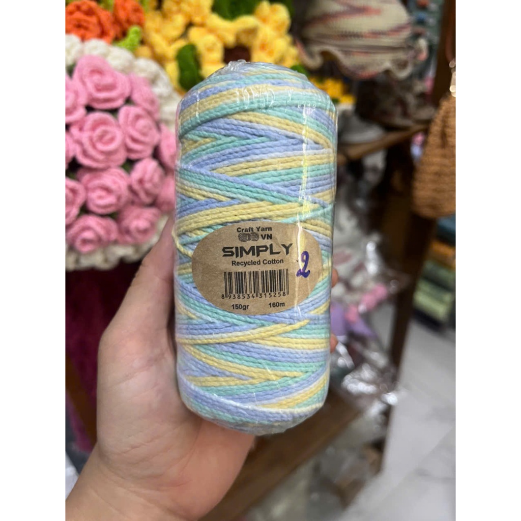 Sợi Simply cotton màu loang 150gr - Sợi Simply (TC20)