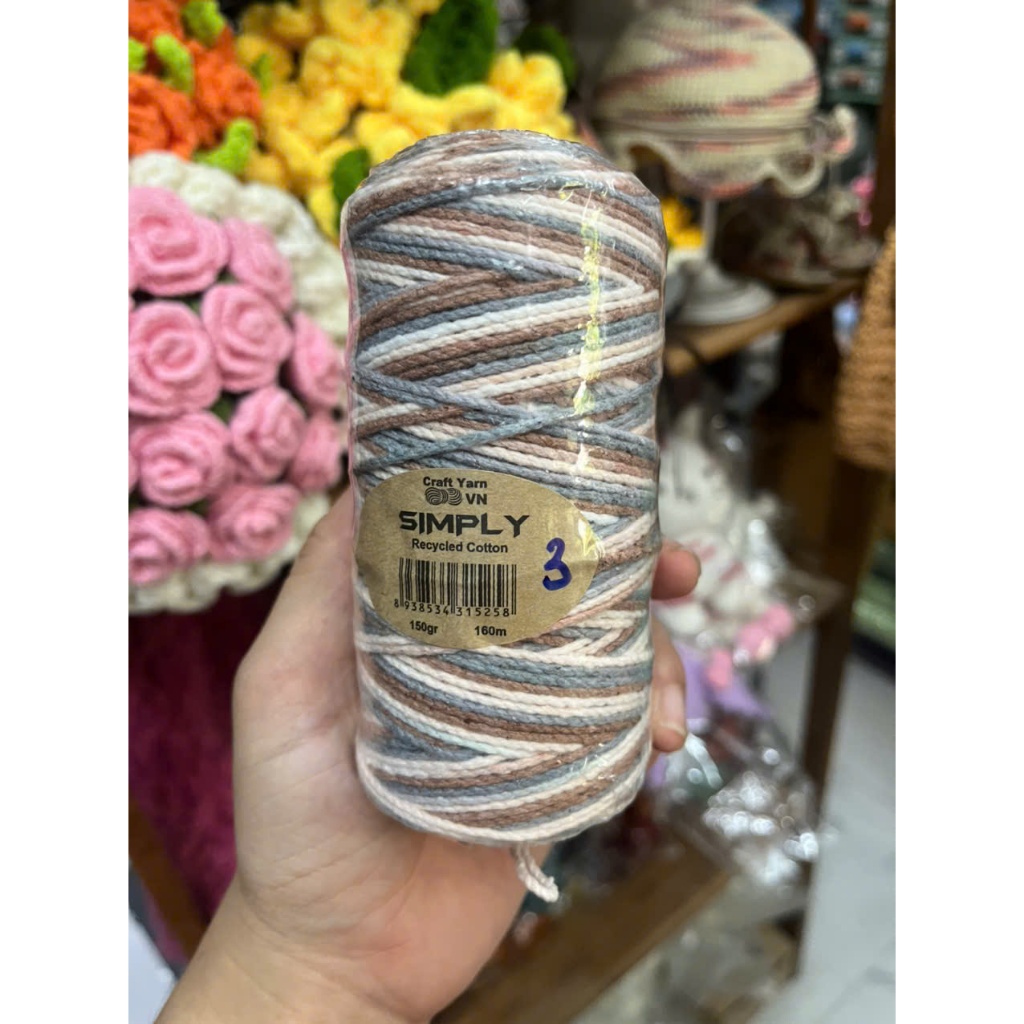 Sợi Simply cotton màu loang 150gr - Sợi Simply (TC20)