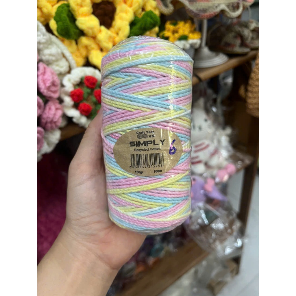 Sợi Simply cotton màu loang 150gr - Sợi Simply (TC20)