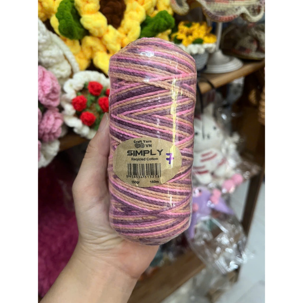 Sợi Simply cotton màu loang 150gr - Sợi Simply (TC20)